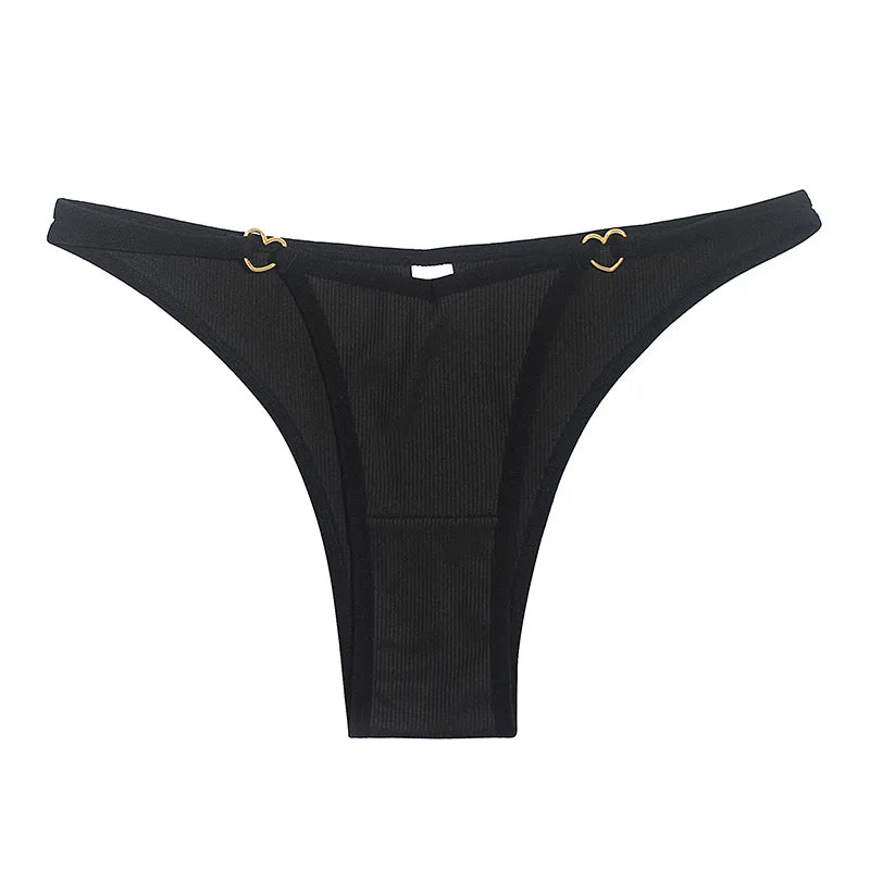 Eco-Friendly Ribbed Thong Panties