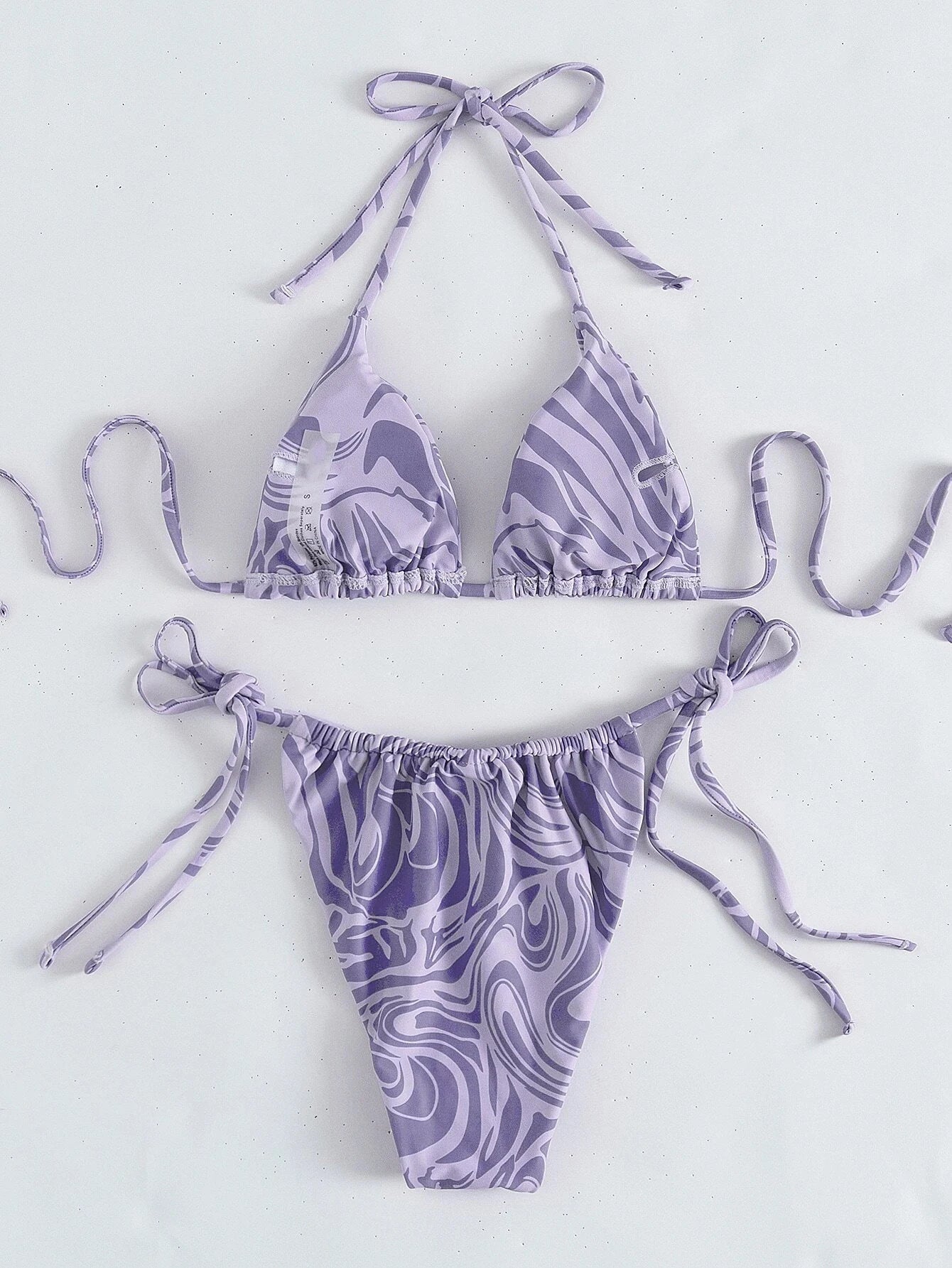 3 Piece Swirl Pattern Bikini Set
