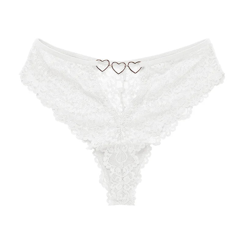 Luxurious Lace Panties with Heart Accents