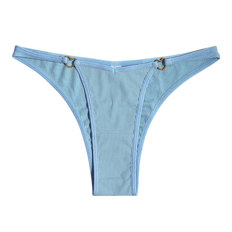 Eco-Friendly Ribbed Thong Panties