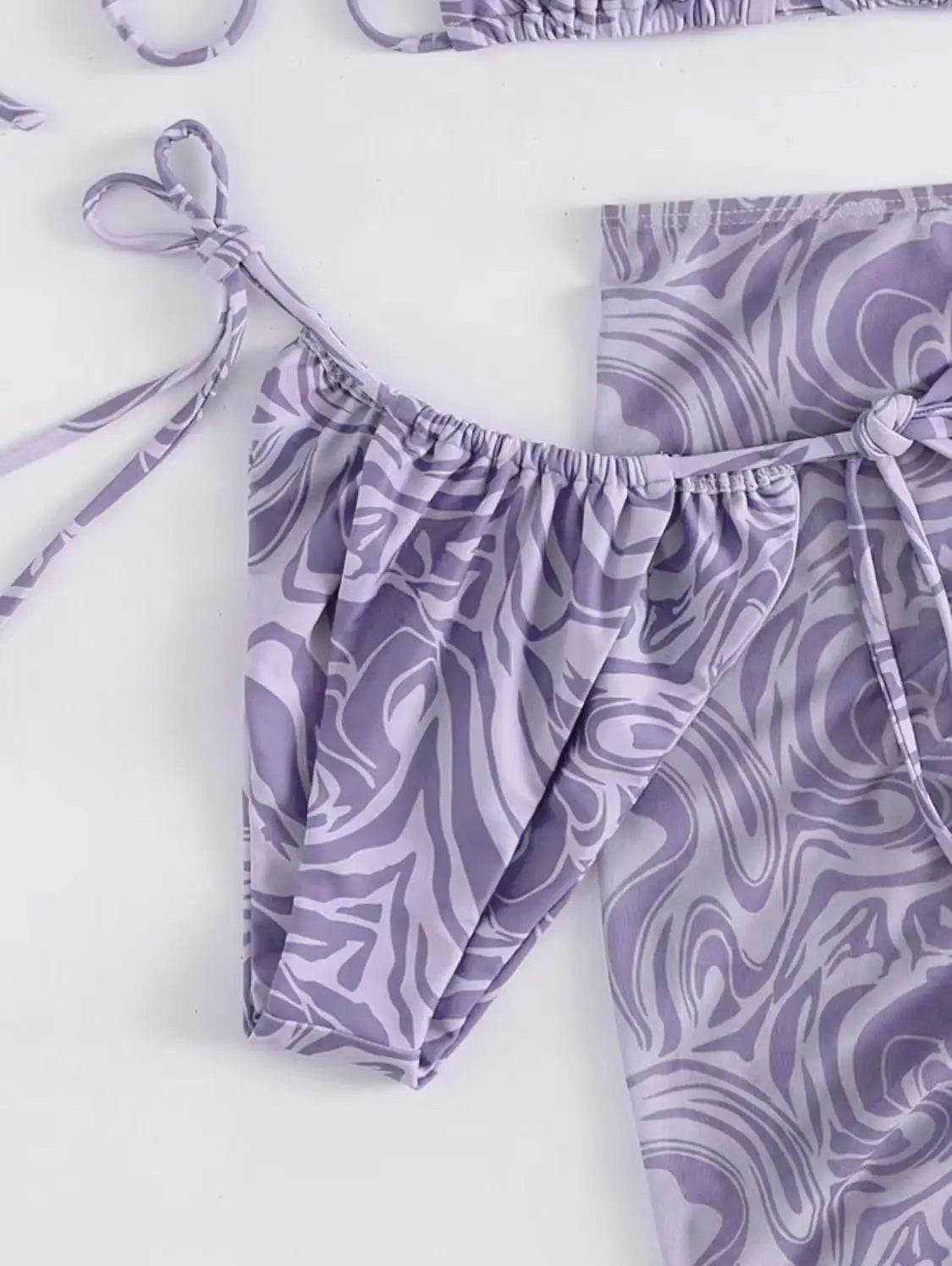 3 Piece Swirl Pattern Bikini Set