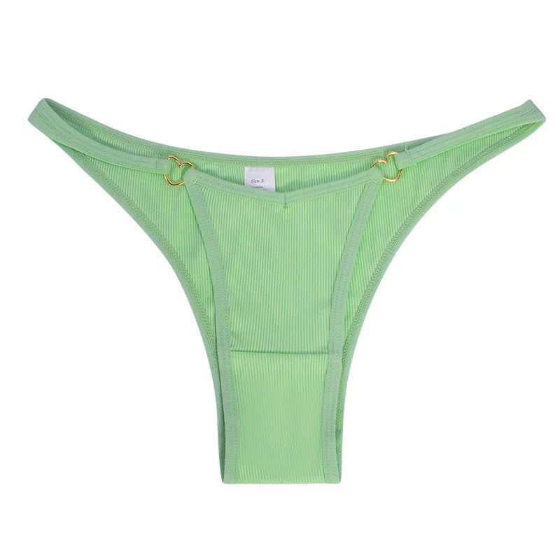 Eco-Friendly Ribbed Thong Panties