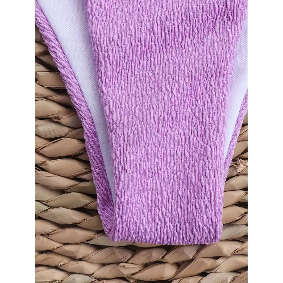 Lavender Textured Bikini Set