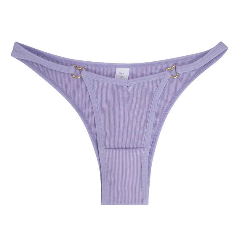 Eco-Friendly Ribbed Thong Panties