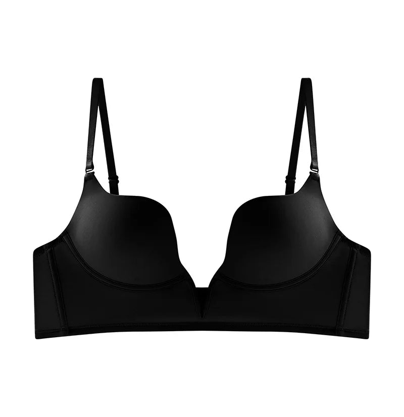 Elegant black bra with V-neckline