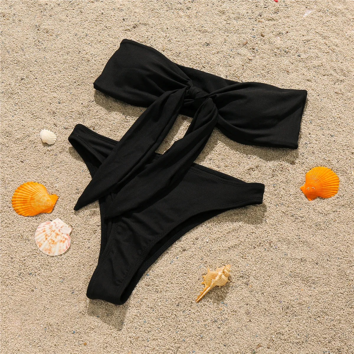 Tie-Front Bandeau Bikini