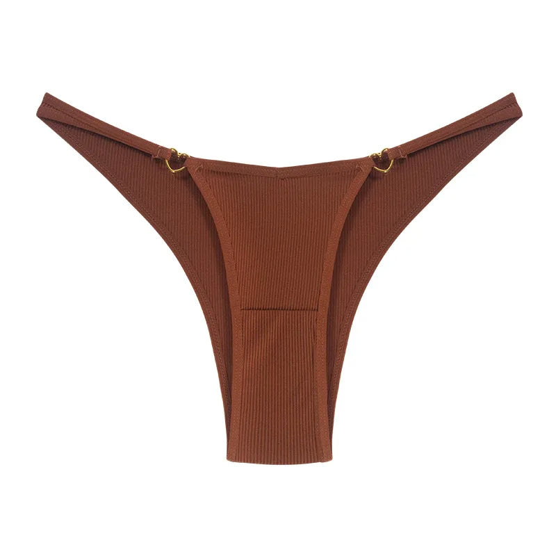 Eco-Friendly Ribbed Thong Panties