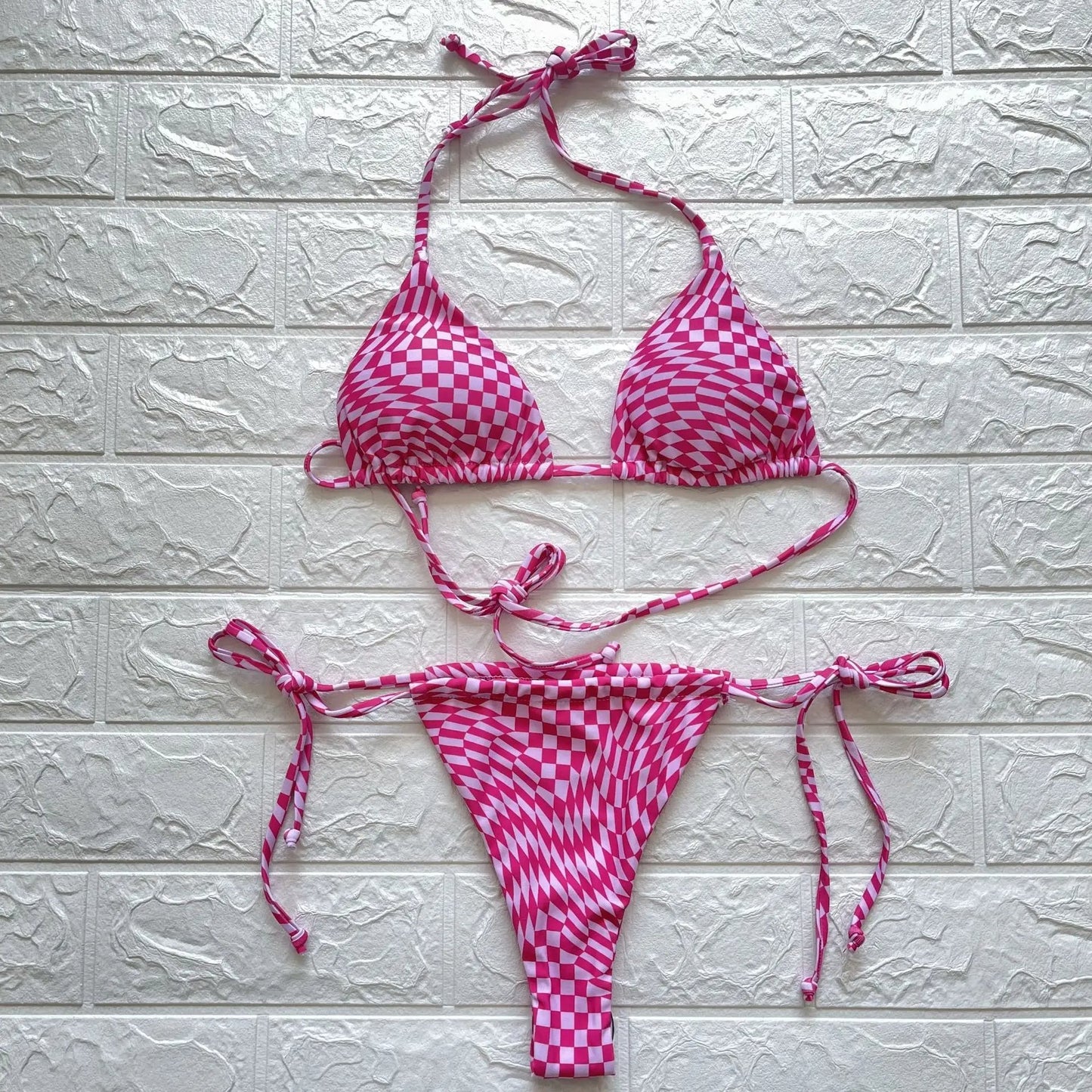 Elegant Checkered Bikini Set - My Store