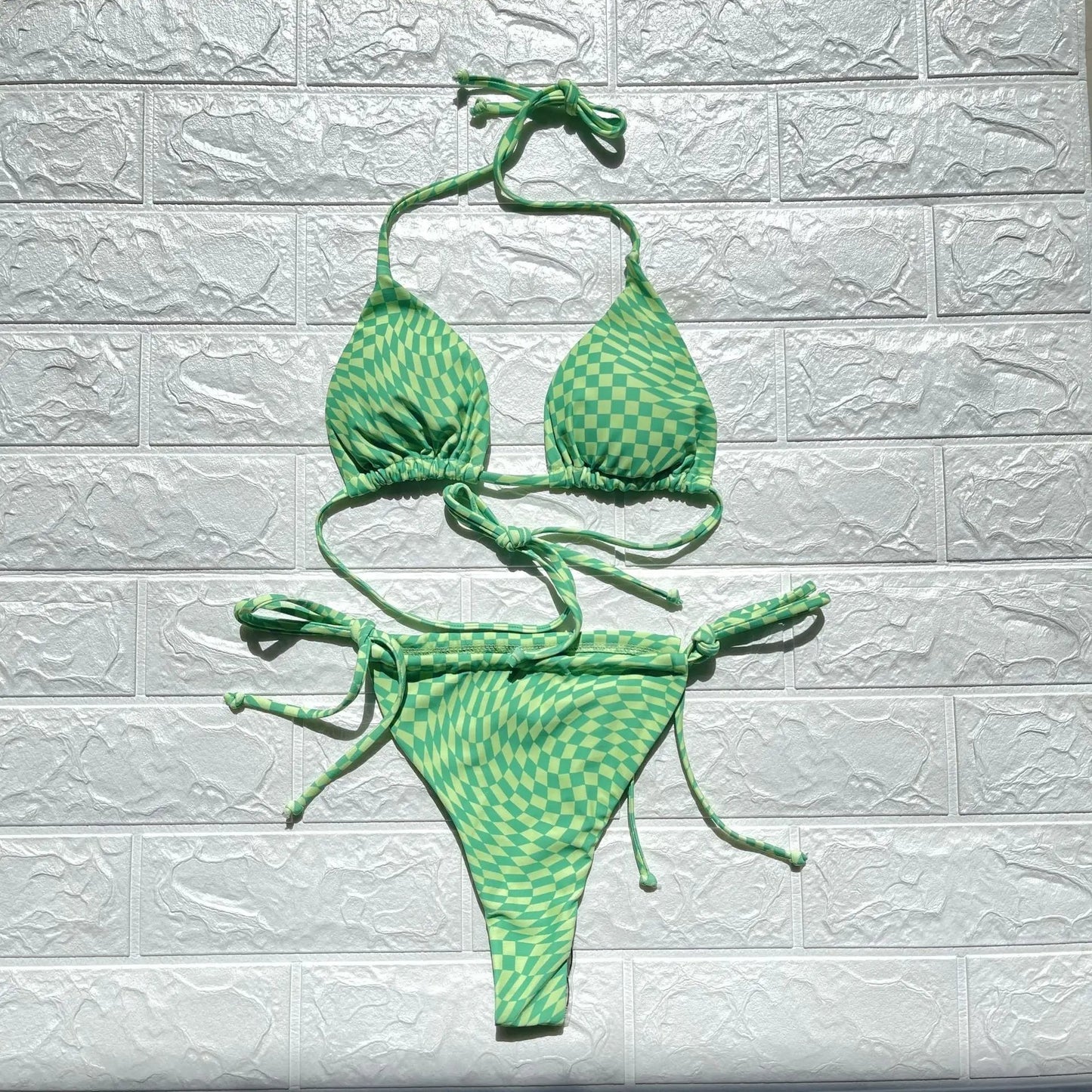 Elegant Checkered Bikini Set - My Store