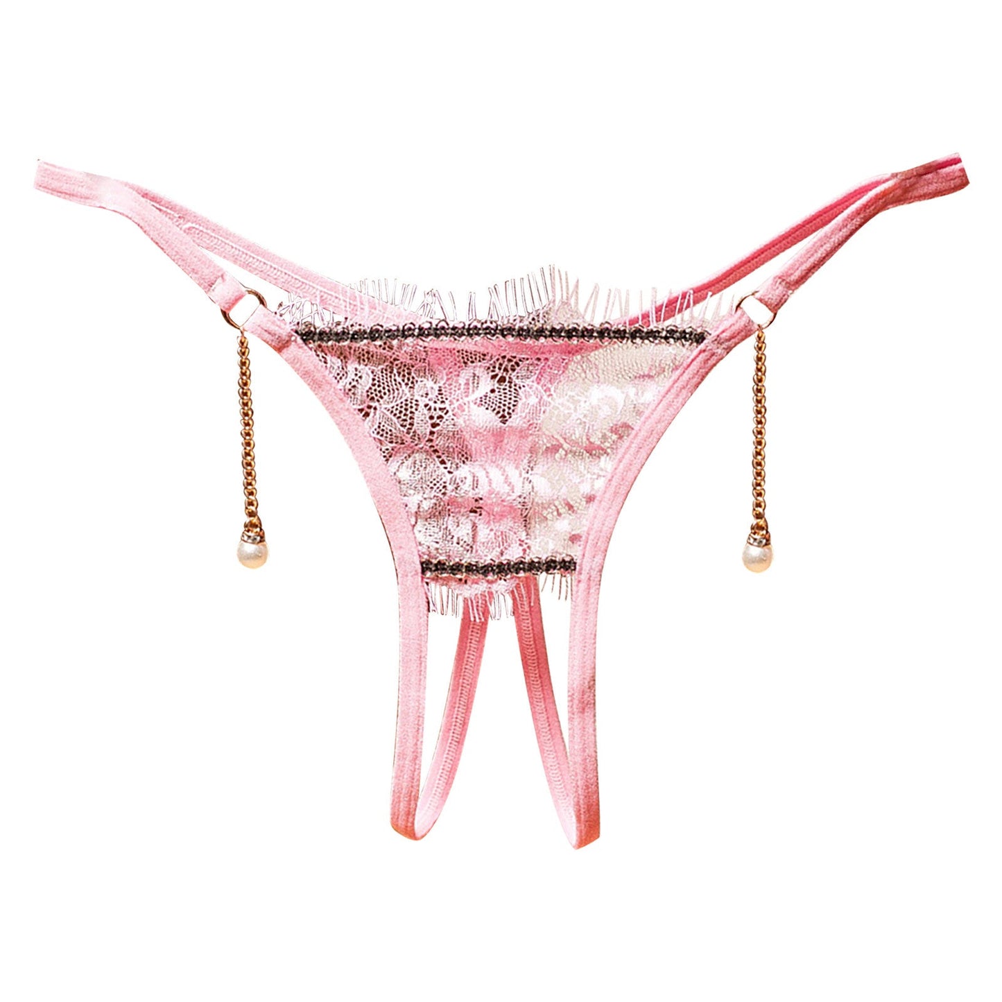 Elegant Lace Thongs with Pearl Accents - My Store