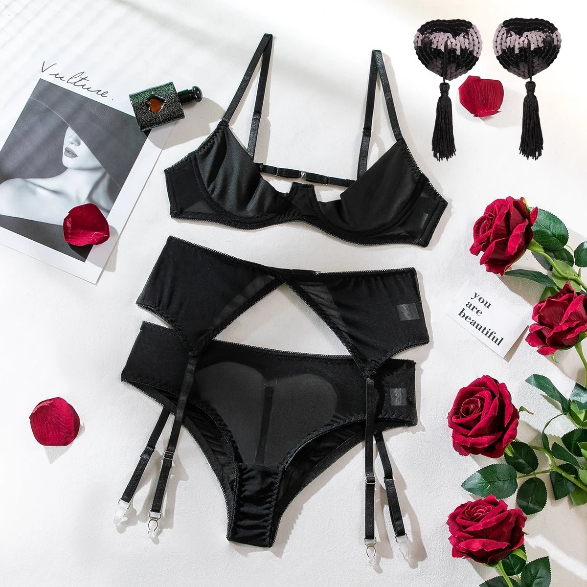 Elegant Mesh Lingerie Set - Lauraxelle - Elegant Mesh Lingerie Set - ONE NIGHT