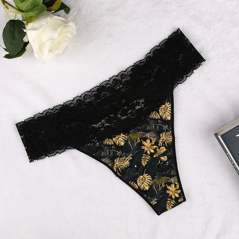 Floral Lace Thongs - Lauraxelle - Floral Lace Thongs - My Store - ELVIRA