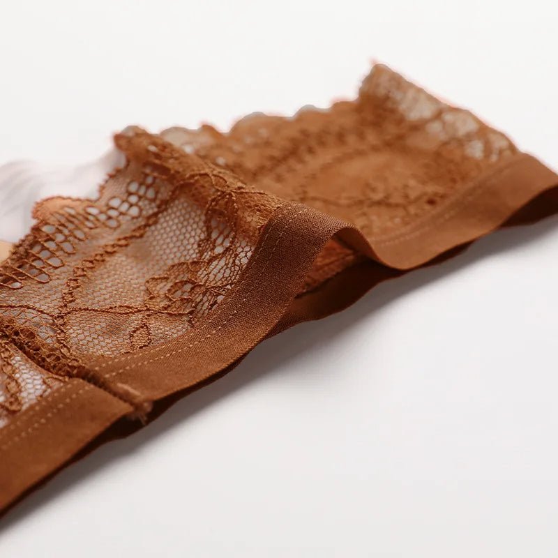 Lace Trim Animal Print Thongs - My Store