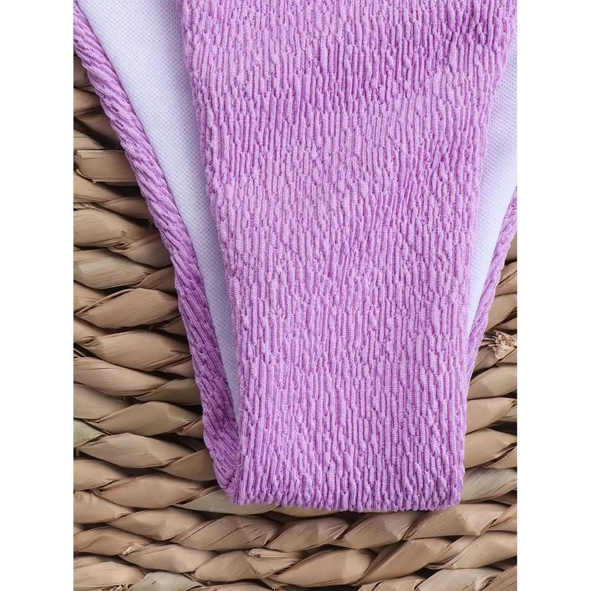 Lavender Textured Bikini Set - Lauraxelle - Lavender Textured Bikini Set - SIMPLE ALLURE