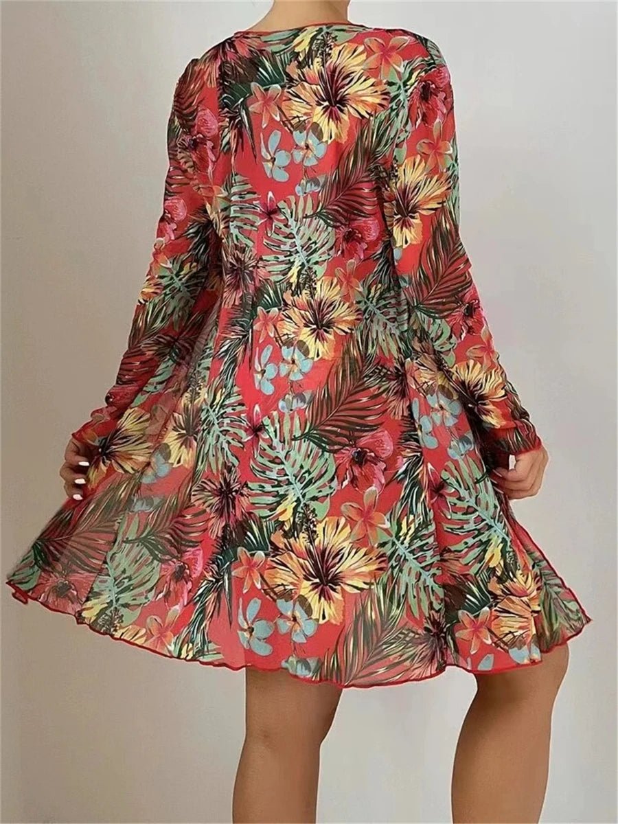Tropical Floral 3 - Piece Bikini Set - My Store