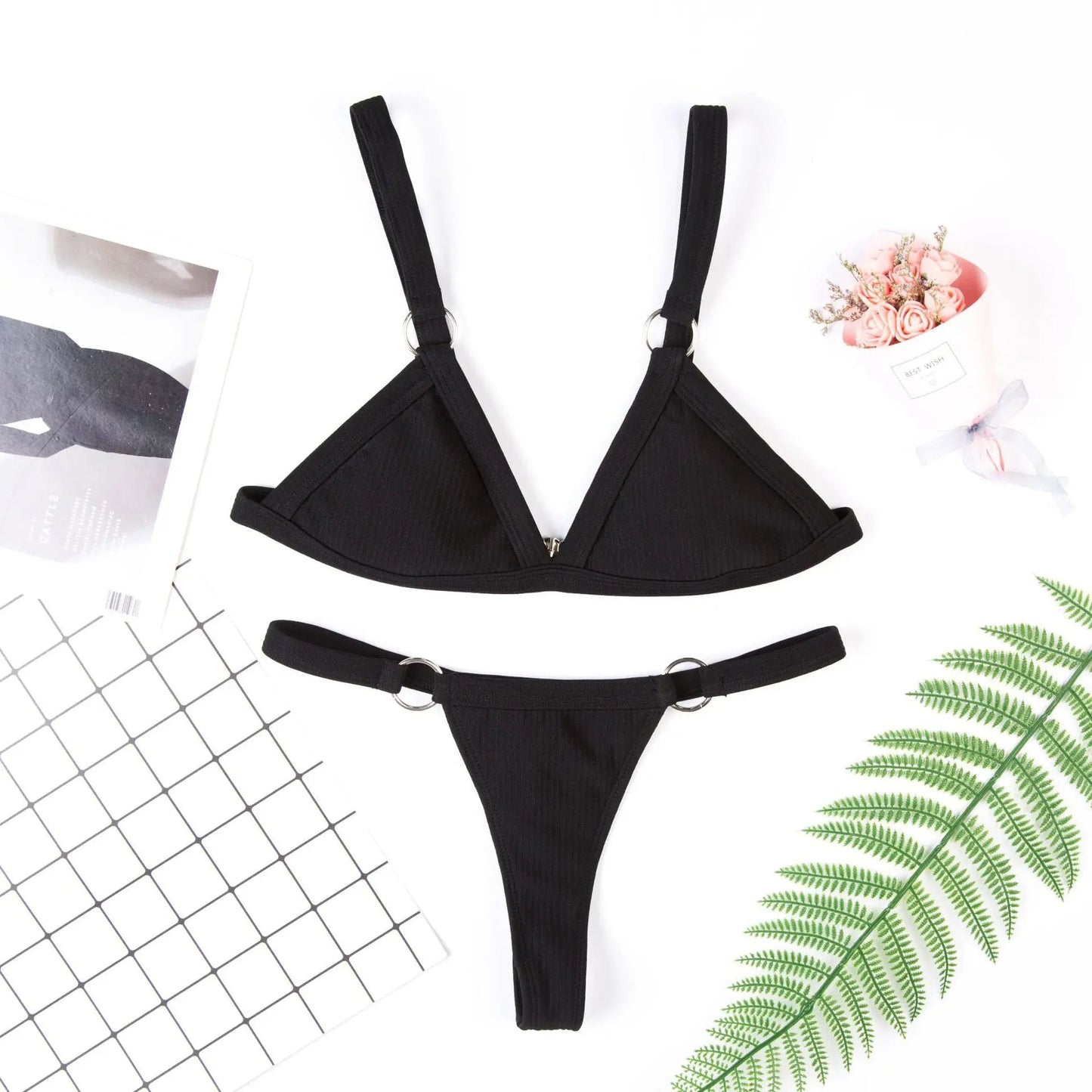 Two - Piece Bikini with Metal Rings - My Store