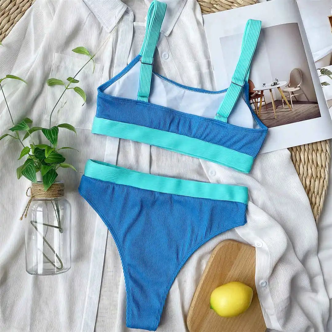 Two - Piece Ribbed Bikini - Lauraxelle - Two - Piece Ribbed Bikini - Summer Chic