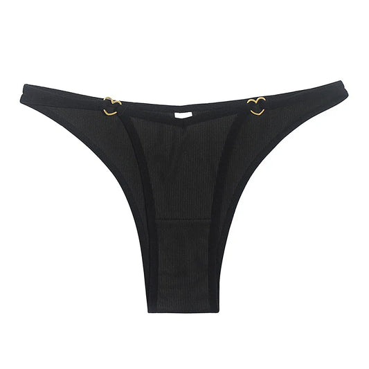Eco-Friendly Ribbed Thong Panties