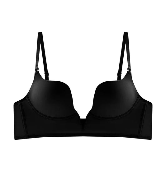 Elegant black bra with V-neckline