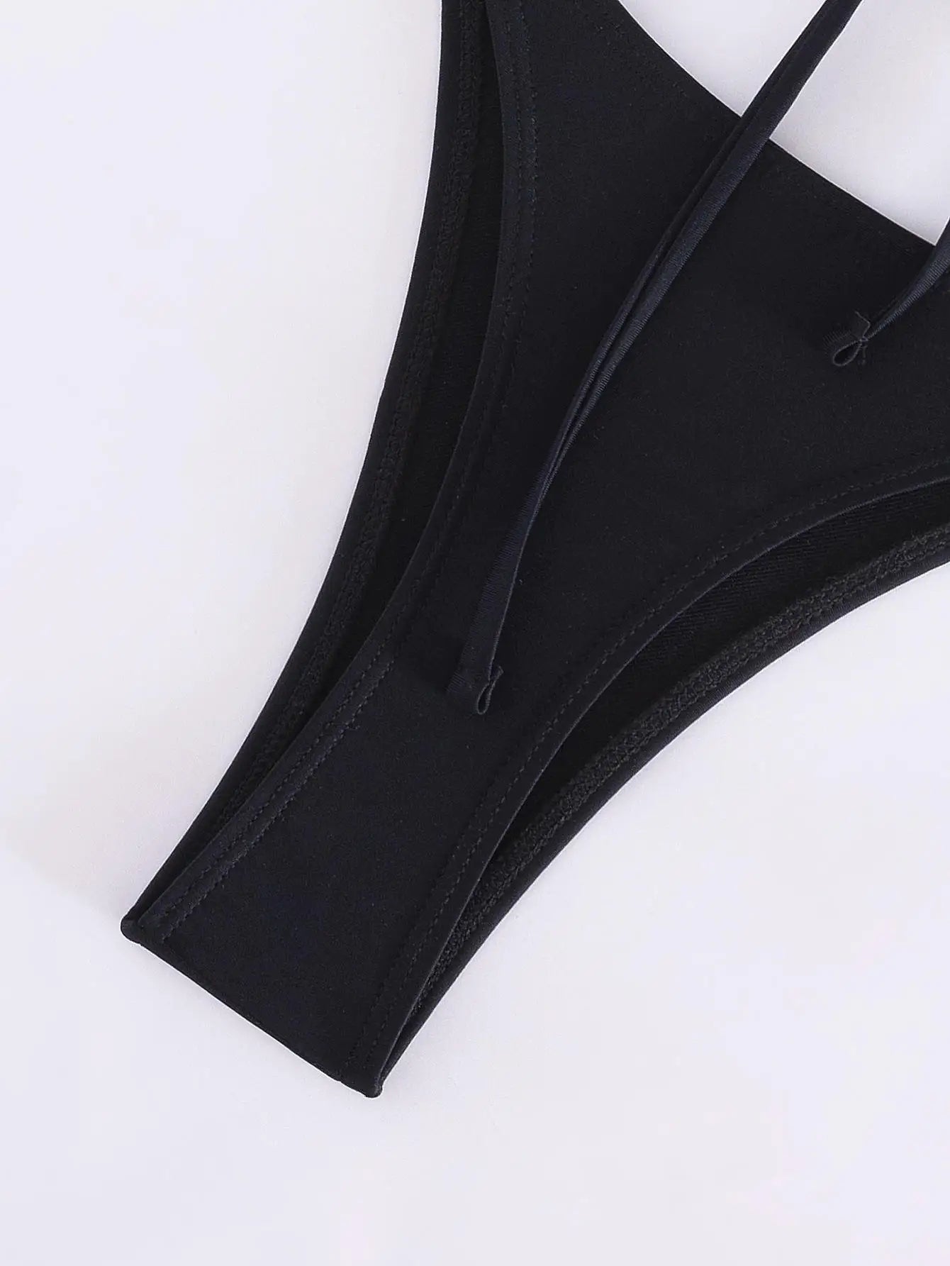 Black Bikini Set with Colorful Beaded Straps - Lauraxelle - Black Bikini Set with Colorful Beaded Straps - SOUPLE