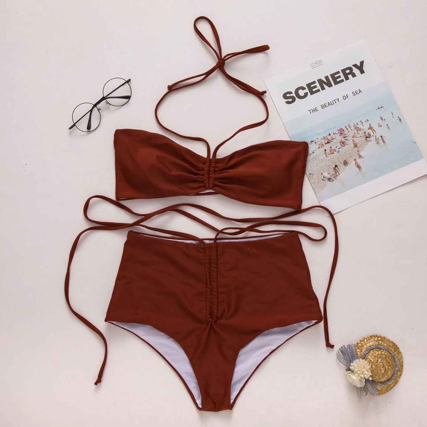 Chic Rust Two - Piece Bikini - Lauraxelle - Chic Rust Two - Piece Bikini - My Store - SUMMER CHIC