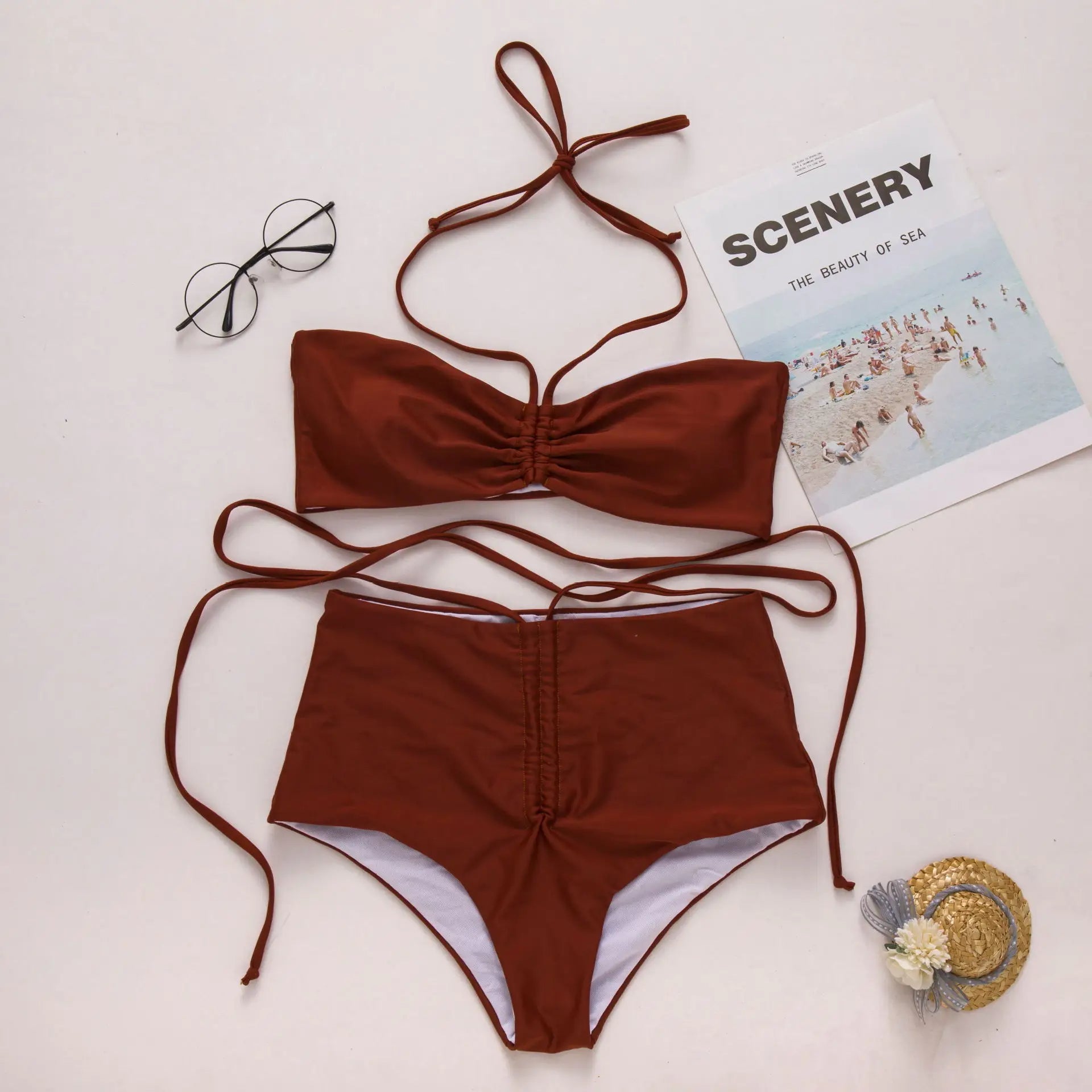 Chic Rust Two - Piece Bikini - Lauraxelle - Chic Rust Two - Piece Bikini - My Store - SUMMER CHIC