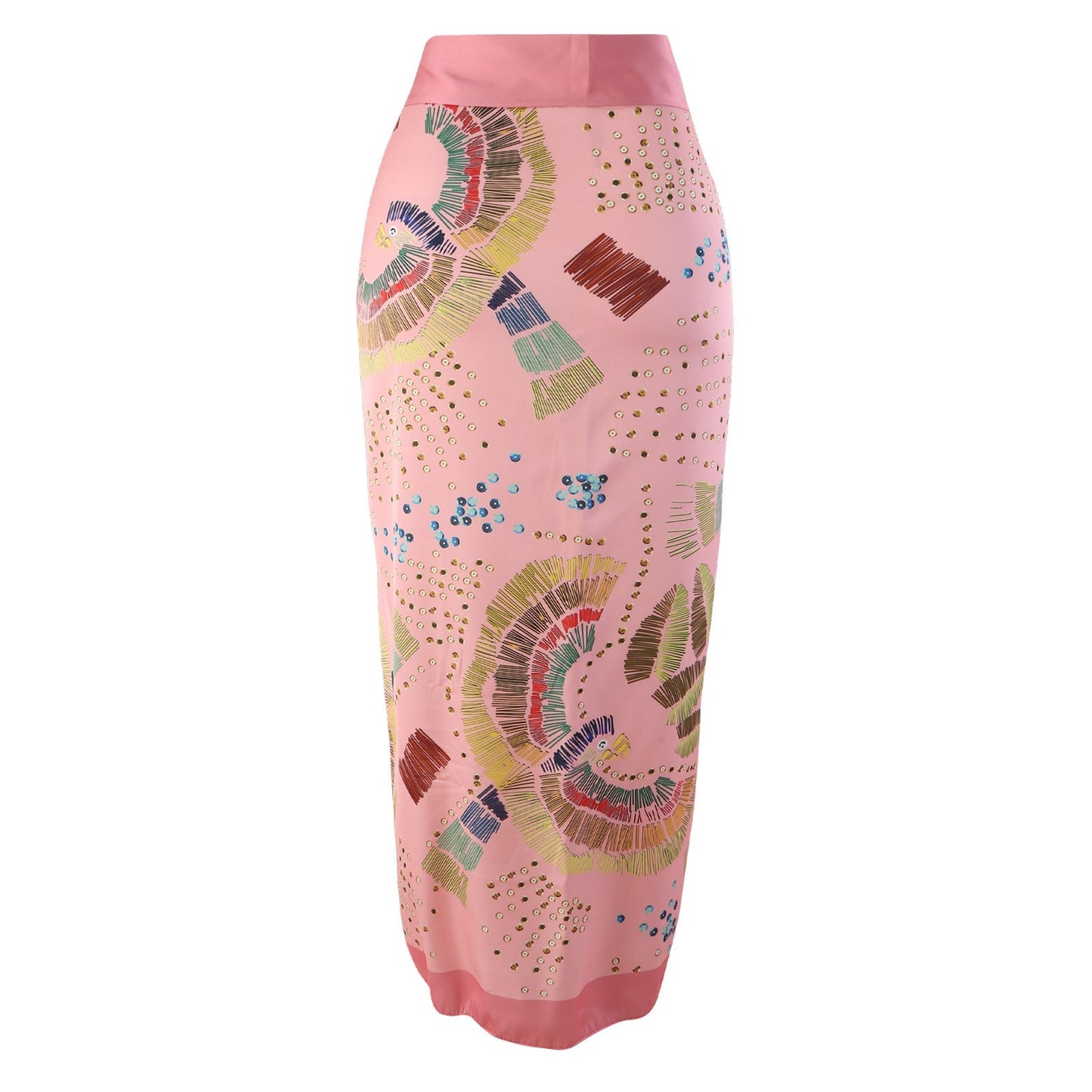 Eco - Friendly Pink One - Piece Swimsuit with Abstract Pattern & Matching Sarong - Lauraxelle - Eco - Friendly Pink One - Piece Swimsuit with Abstract Pattern & Matching Sarong - My Store - FLORAL