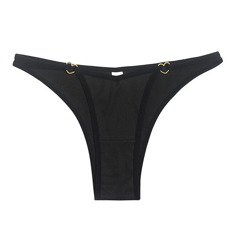 Eco-Friendly Ribbed Thong Panties - Lauraxelle - Eco-Friendly Ribbed Thong Panties - DELICATE MACRAME