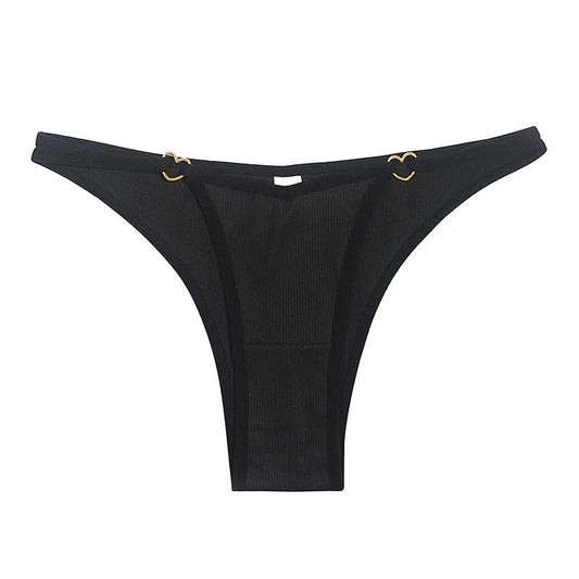 Eco-Friendly Ribbed Thong Panties - Lauraxelle - Eco-Friendly Ribbed Thong Panties - DELICATE MACRAME
