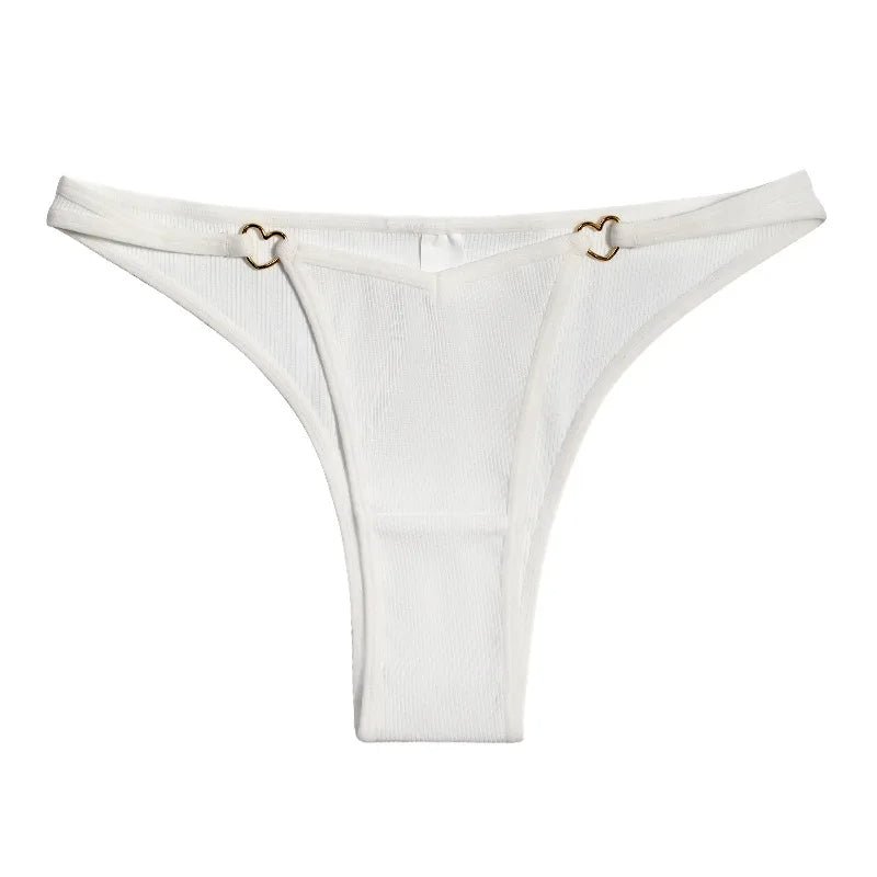 Eco-Friendly Ribbed Thong Panties - Lauraxelle - Eco-Friendly Ribbed Thong Panties - DELICATE MACRAME