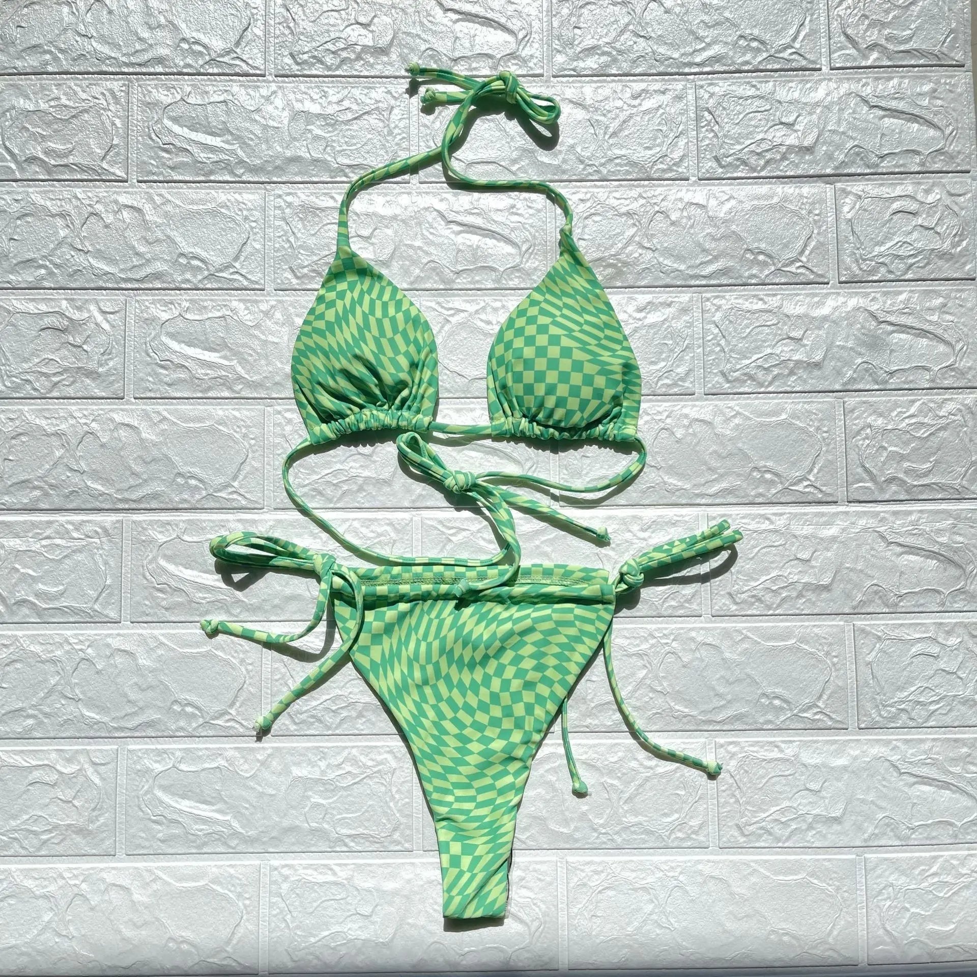 Elegant Checkered Bikini Set - My Store