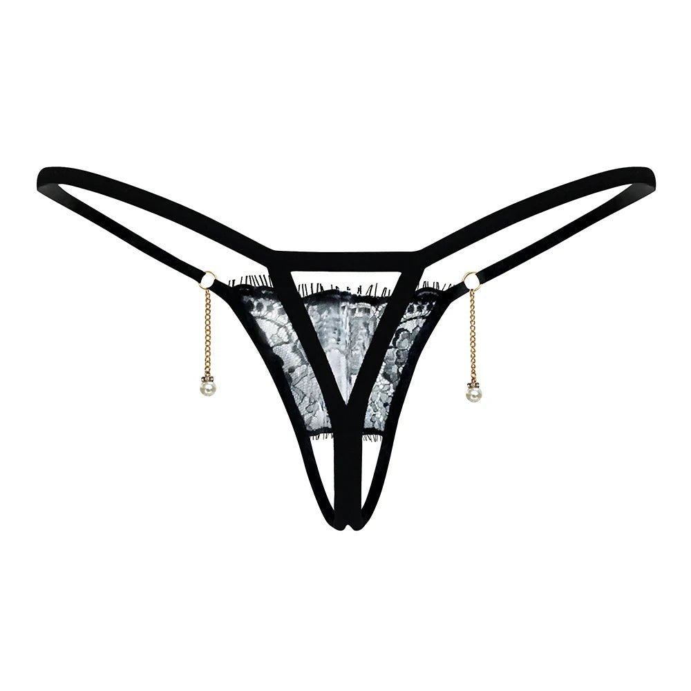 Elegant Lace Thongs with Pearl Accents - Lauraxelle - Elegant Lace Thongs with Pearl Accents - My Store - DREAM OF SHADOWS