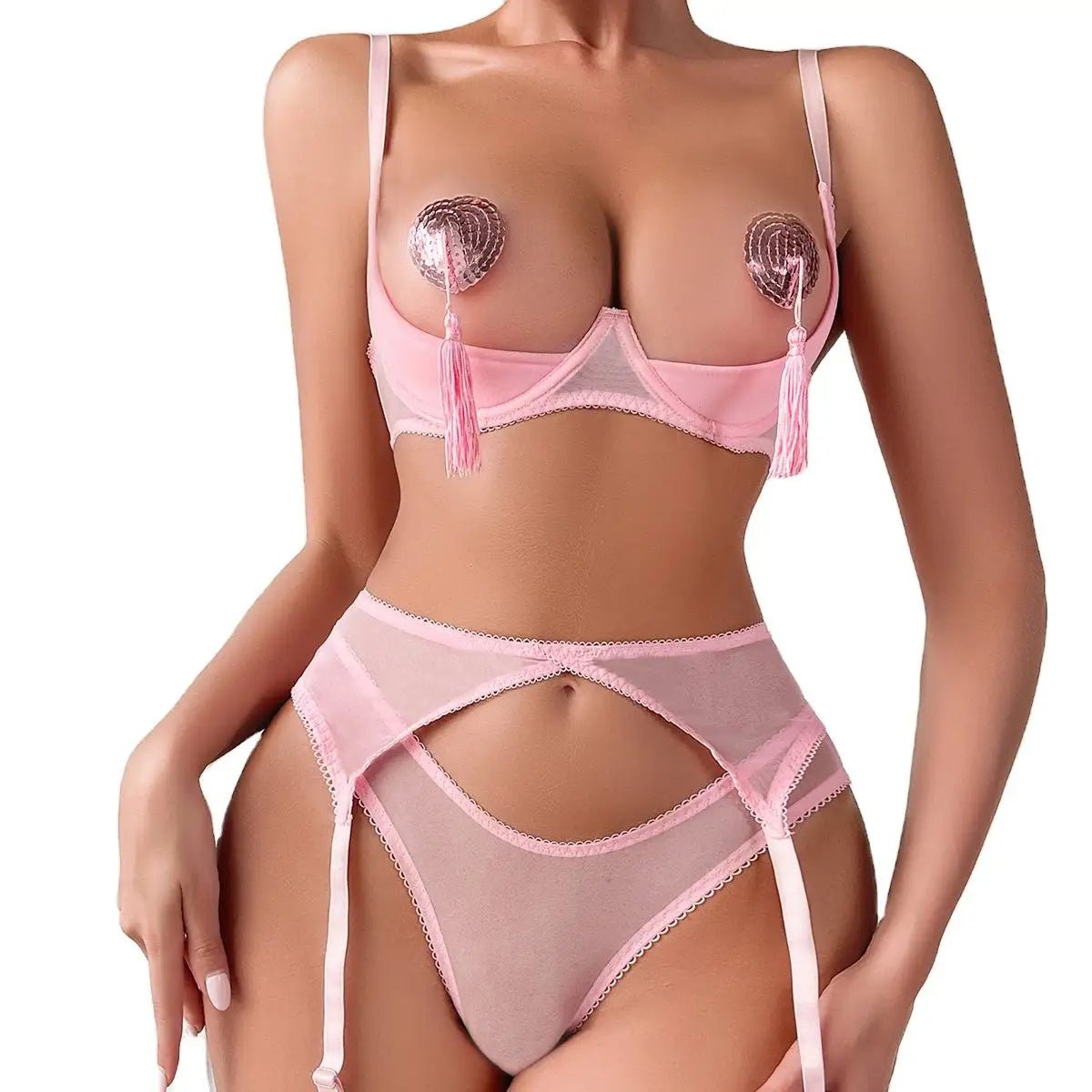 Elegant Mesh Lingerie Set - Lauraxelle - Elegant Mesh Lingerie Set - ONE NIGHT