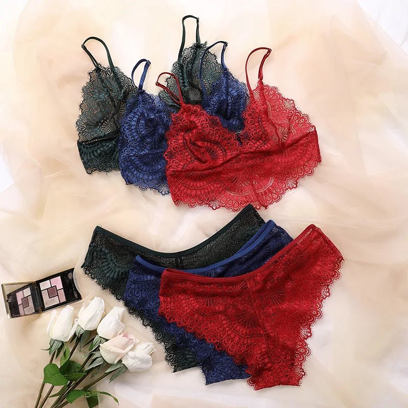 Exquisite, elegant and comfortable lace lingerie set - Lauraxelle #original_value# - EMERALD HAZE
