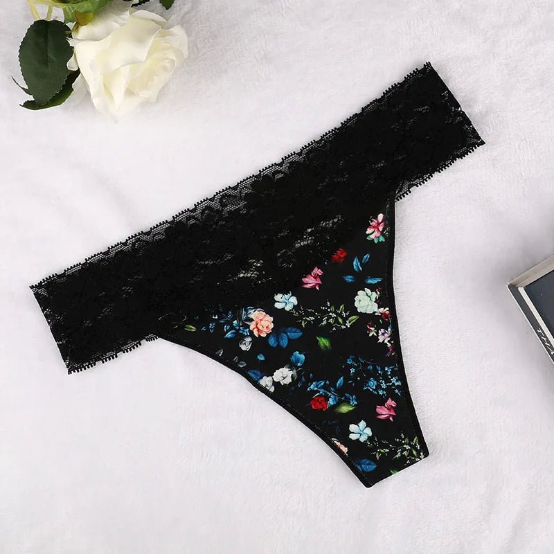 Floral Lace Thongs - Lauraxelle - Floral Lace Thongs - My Store - ELVIRA