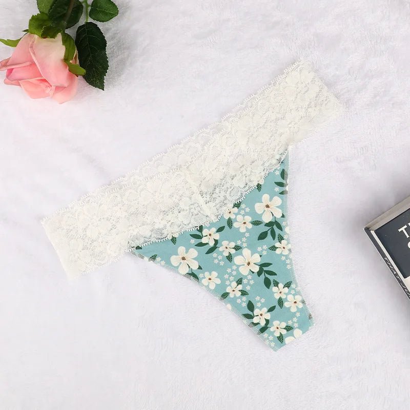 Floral Lace Thongs - My Store