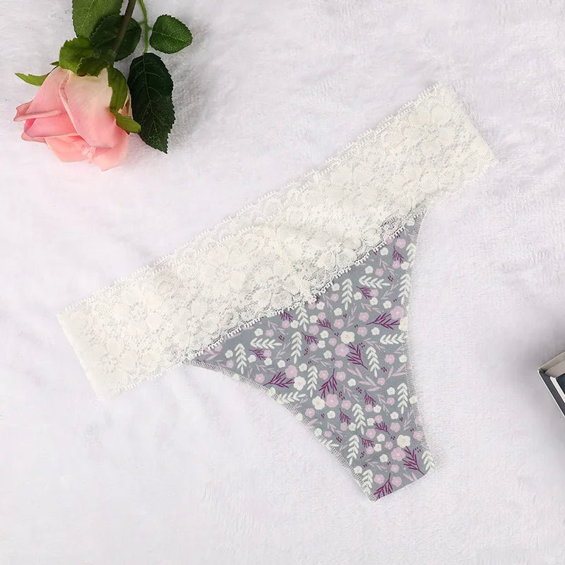 Floral Lace Thongs - My Store