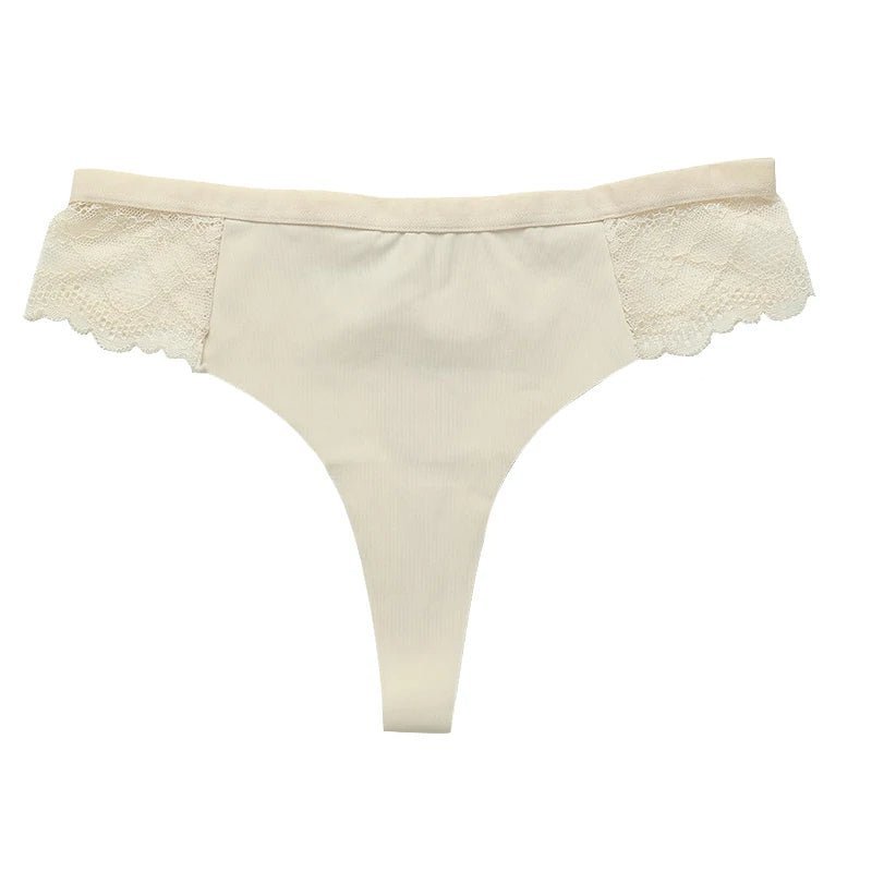 Lace Trim Animal Print Thongs - Lauraxelle - Lace Trim Animal Print Thongs - My Store - SAVANA