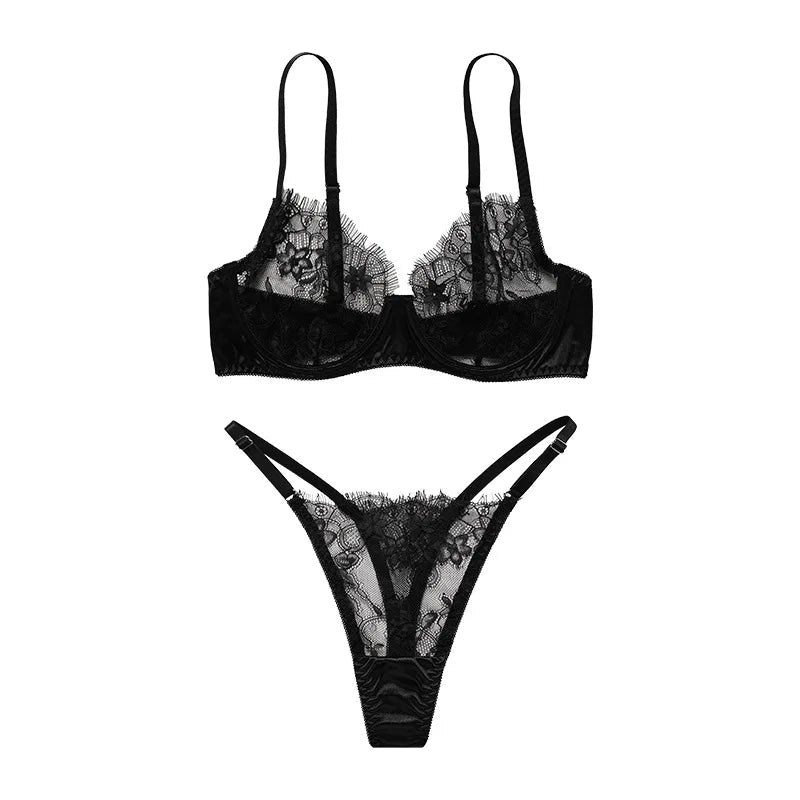 Luxurious Floral Lace Lingerie - Lauraxelle - Luxurious Floral Lace Lingerie - EMERALD HAZE