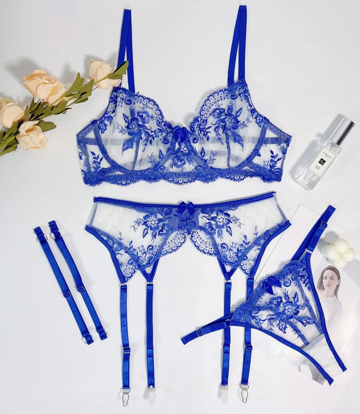 Luxurious Lace and Mesh Lingerie - Lauraxelle - Luxurious Lace and Mesh Lingerie - DIVINE ALLURE