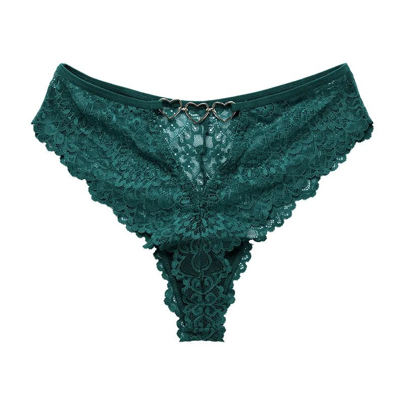 Luxurious Lace Panties with Heart Accents - Lauraxelle - Luxurious Lace Panties with Heart Accents - VELVET SECRETS