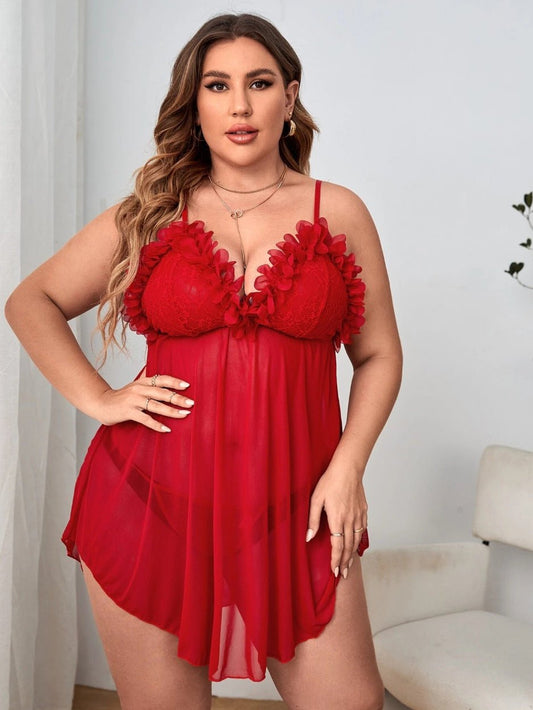 Red Lace Lingerie Set – Alluring & Elegant Design - Lauraxelle - Red Lace Lingerie Set – Alluring & Elegant Design - MIDNIGHT AURA