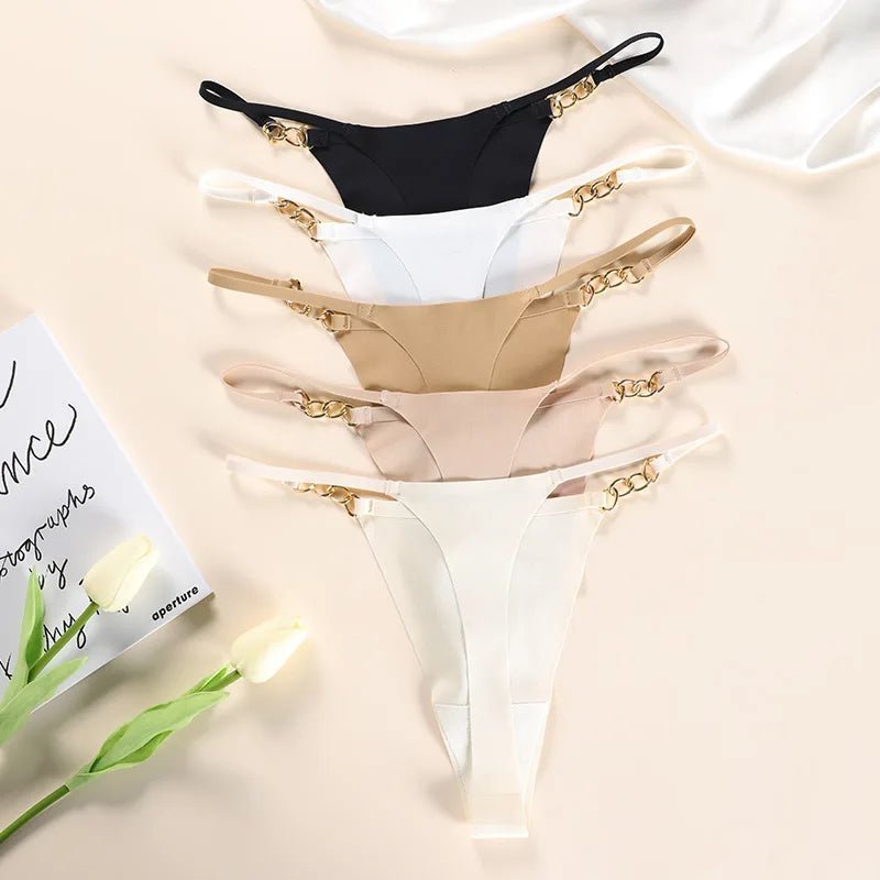 Seamless String with Gold Chain Details - Lauraxelle - Seamless String with Gold Chain Details - My Store - SECRET ROMANCE