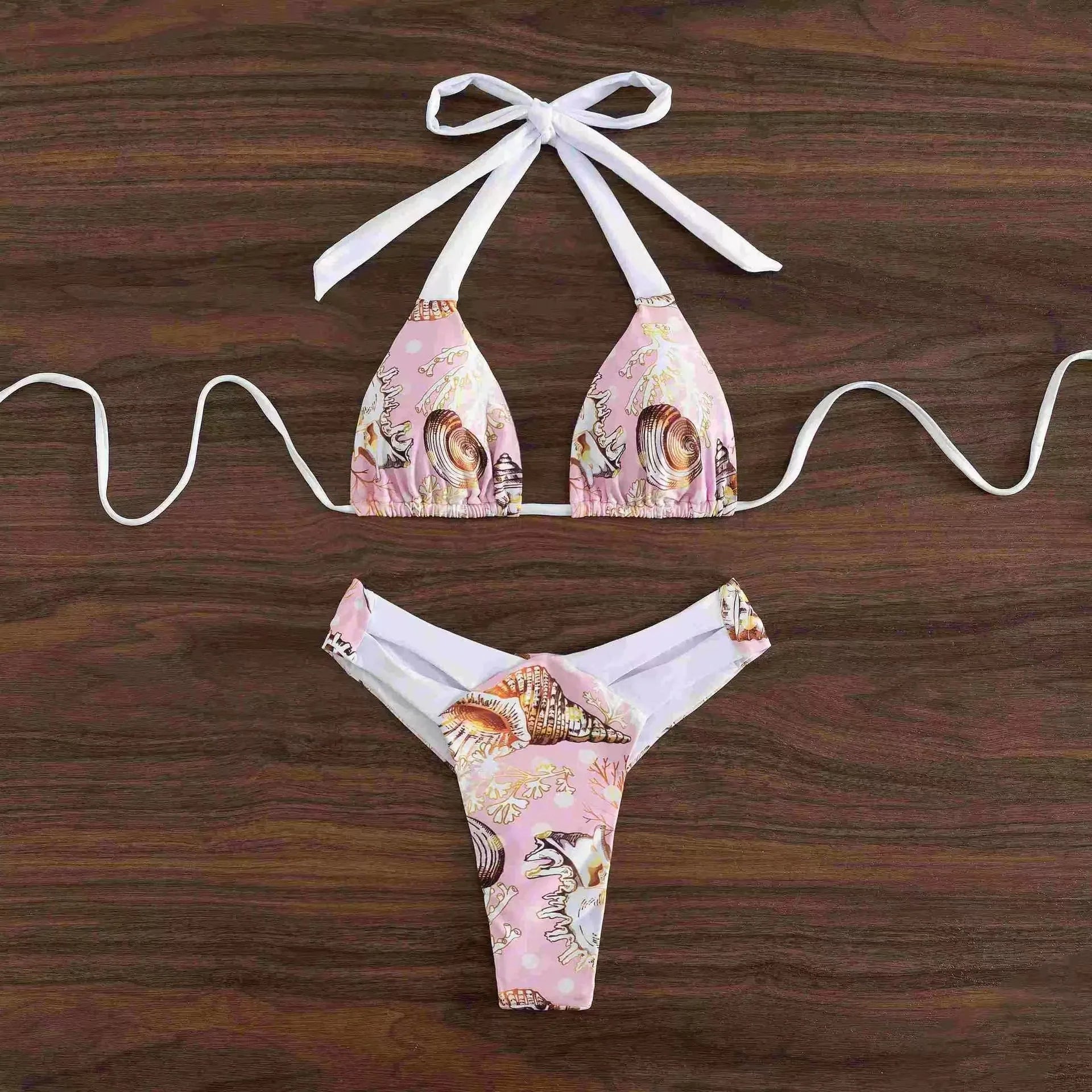 Seashell Print Bikini Set - Lauraxelle - Seashell Print Bikini Set - My Store - TWILIGHT ENCHANTMENT