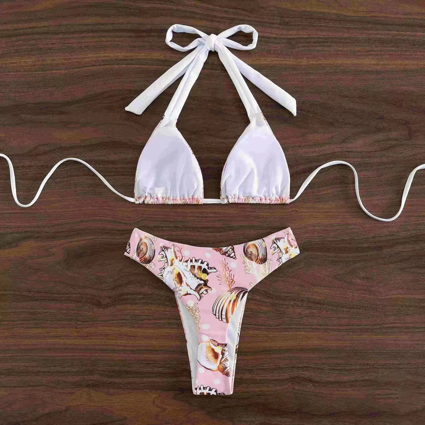 Seashell Print Bikini Set - Lauraxelle - Seashell Print Bikini Set - My Store - TWILIGHT ENCHANTMENT