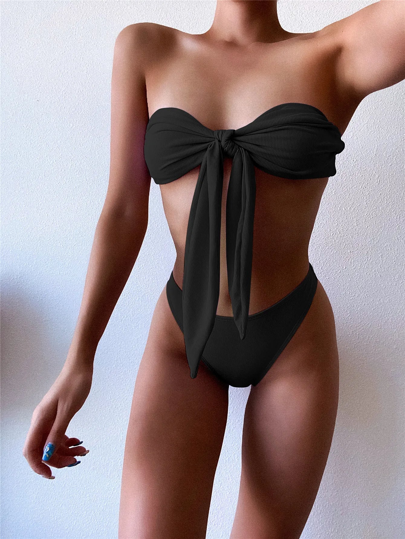 Tie - Front Bandeau Bikini - Lauraxelle - Tie - Front Bandeau Bikini - Summer Chic