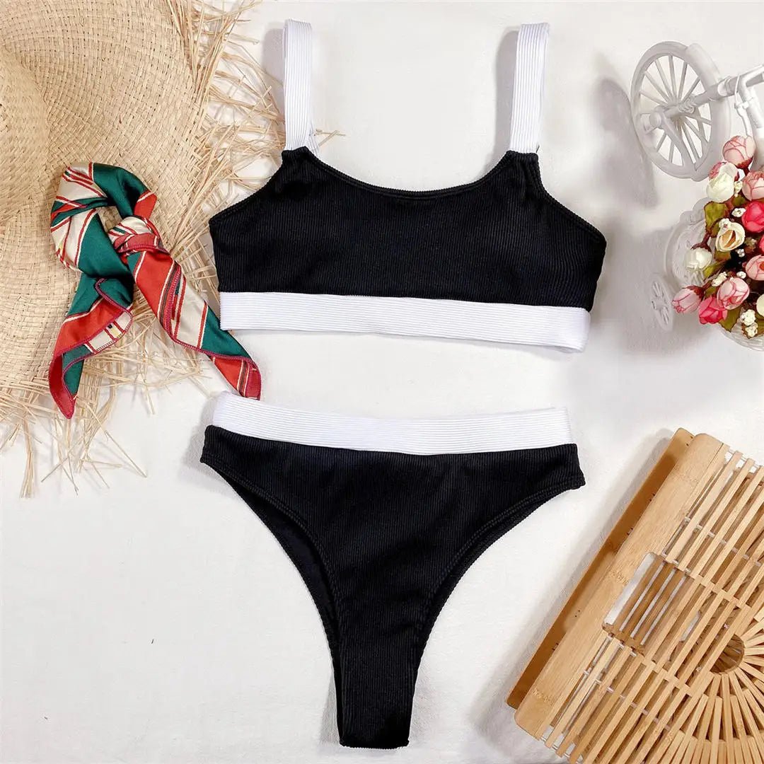 Two - Piece Ribbed Bikini - Lauraxelle - Two - Piece Ribbed Bikini - Summer Chic