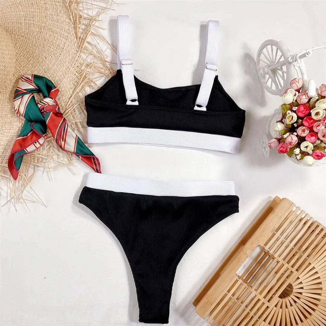 Two - Piece Ribbed Bikini - Lauraxelle - Two - Piece Ribbed Bikini - Summer Chic