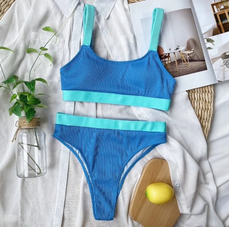 Two - Piece Ribbed Bikini - Lauraxelle - Two - Piece Ribbed Bikini - Summer Chic