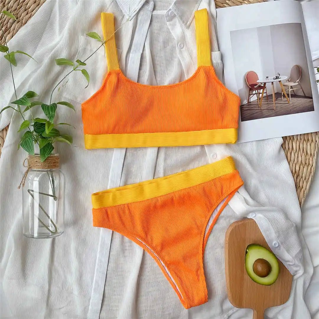 Two - Piece Ribbed Bikini - Lauraxelle - Two - Piece Ribbed Bikini - Summer Chic